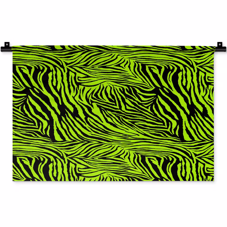 Groen - Zwart - Zebra Wandkleed katoen klein 269 -zz3d