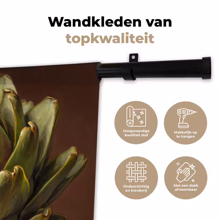 Wandkleed - Groente - Artisjok - Groen - Groente - Artisjok - Groen Wandkleed katoen klein