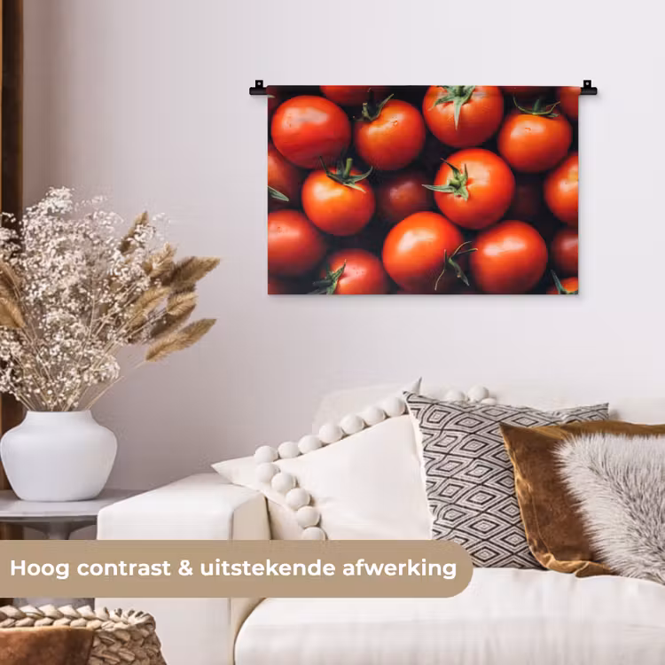 Groente - Rood - Tomaten Wandkleed katoen klein -sfeer1