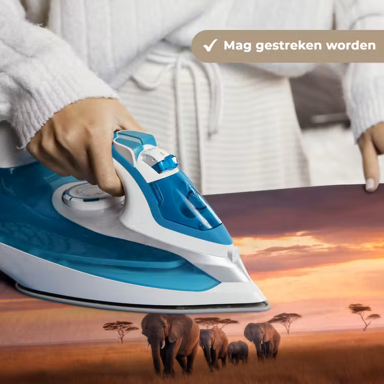 Groep olifanten - Open vlakte - Zon Wandkleed katoen klein -sfeer9