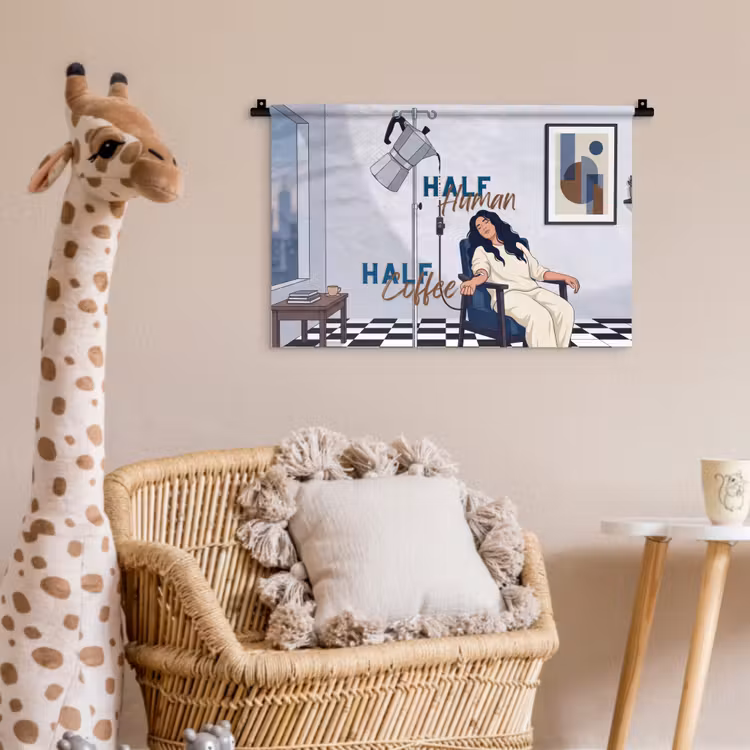 Half human, Half Coffee - Infuus - Koffie Wandkleed katoen klein -wsfeer5_kind
