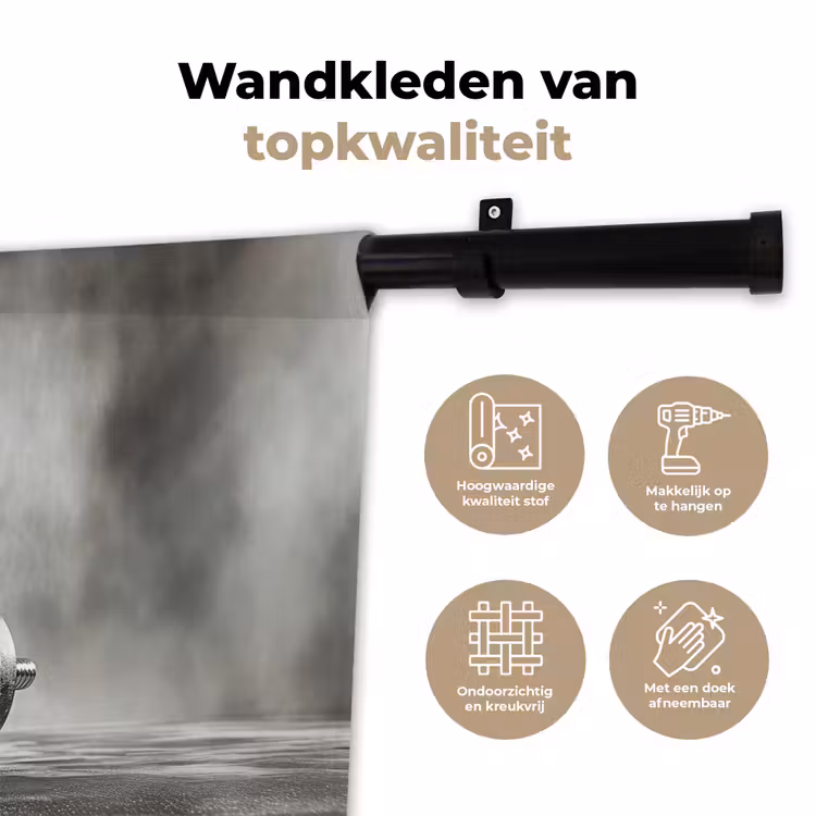Halter - Gewichten - Zwart Wandkleed katoen klein -sfeer2