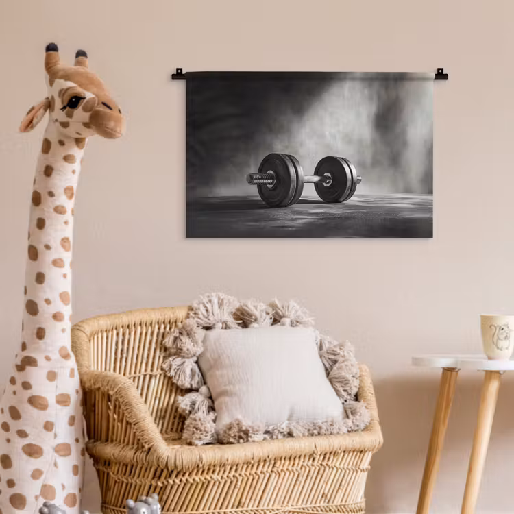 Halter - Gewichten - Zwart Wandkleed katoen klein -wsfeer5_kind