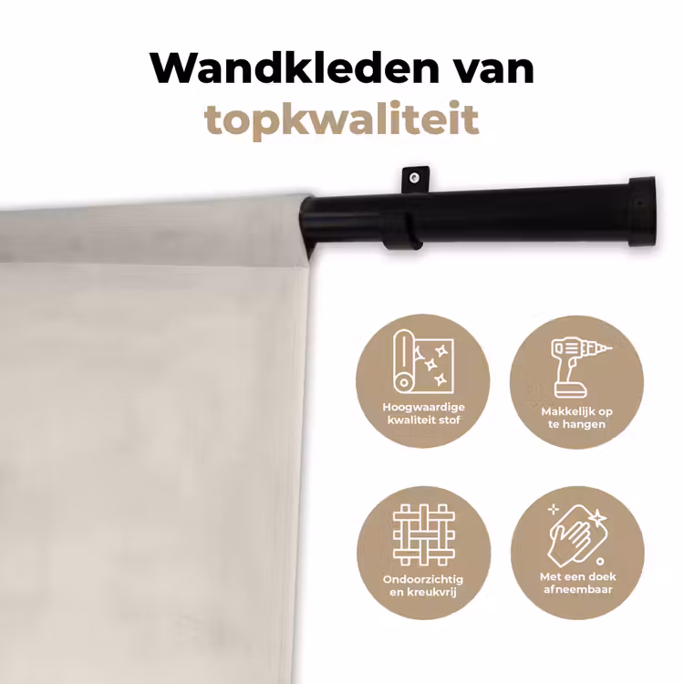 Halve cirkels - Aardetinten - Grafisch Wandkleed katoen klein -sfeer2