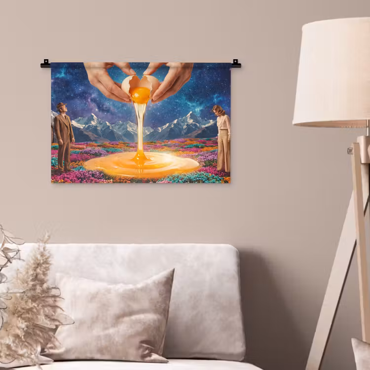 Wandkleed - Handen - Ei - Surrealisme - Handen - Ei - Surrealisme Wandkleed katoen klein