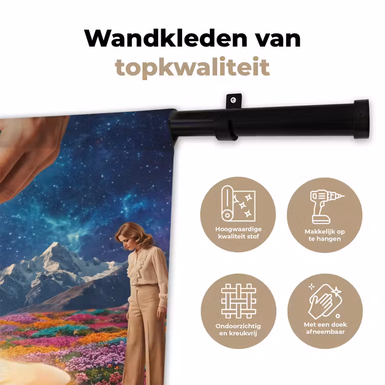 Wandkleed - Handen - Ei - Surrealisme - Handen - Ei - Surrealisme Wandkleed katoen klein