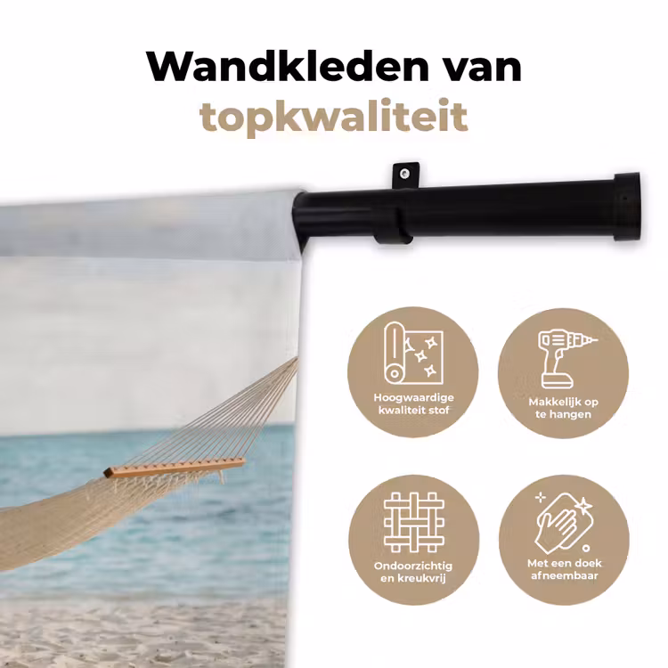 Hangmat - Strand - Wit Wandkleed katoen klein -sfeer2