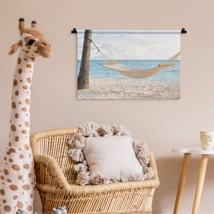 Hangmat - Strand - Wit Wandkleed katoen klein -wsfeer5_kind