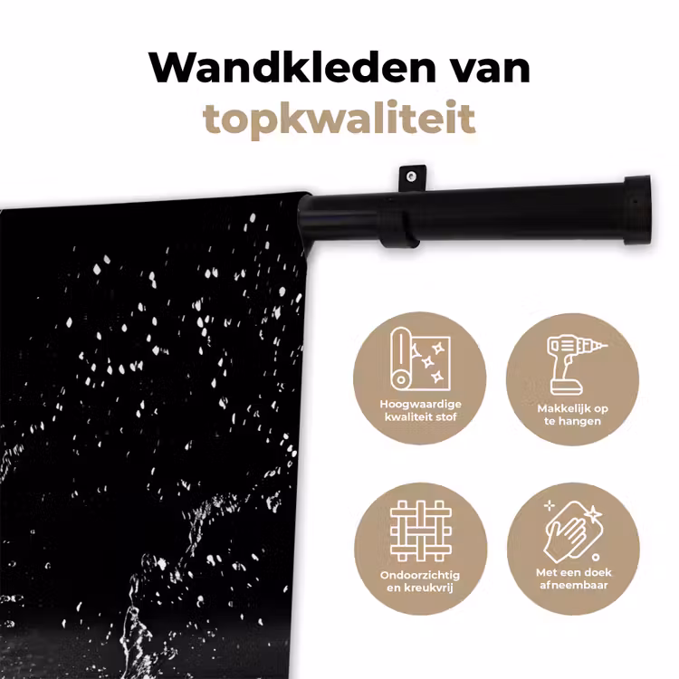 Hardloopschoenen - Rennen - Druppels - Zwart Wandkleed katoen klein -sfeer2