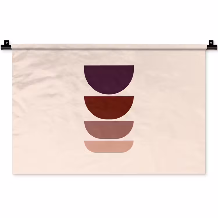 Harmonieus - Symmetrisch - Rood Wandkleed katoen klein -zz3d