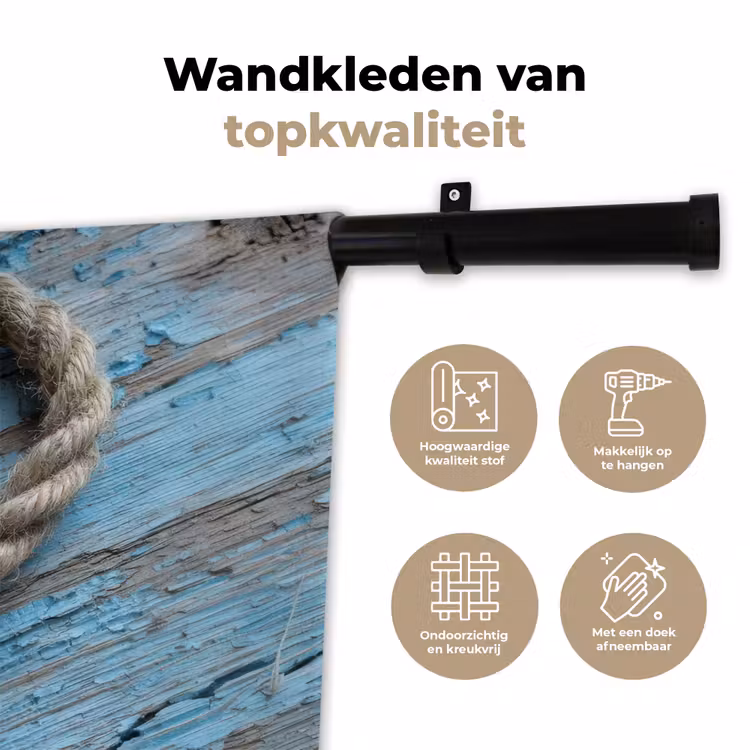 Hart - Touw - Hout - Rustiek Wandkleed katoen klein -sfeer2
