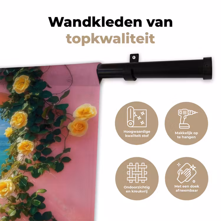 Hart - Zee - Muur Wandkleed katoen klein -sfeer2