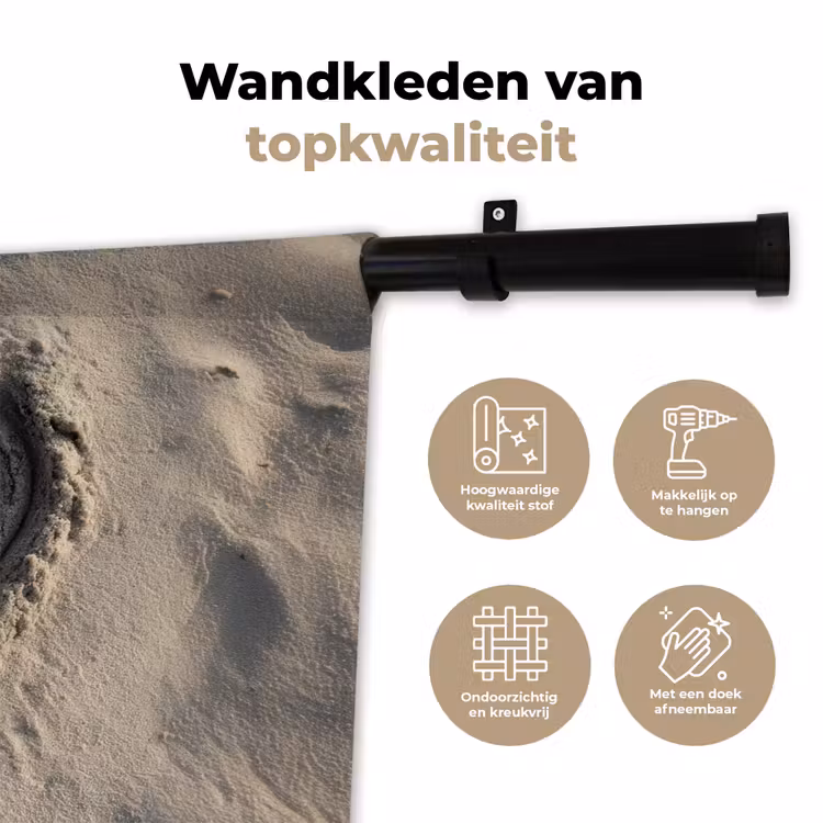 Hartvorm - Getekend - Beige - Zand Wandkleed katoen klein -sfeer2