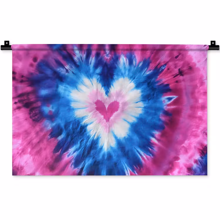 Hartvormig - Tie dye - Paars Wandkleed katoen klein -zz3d