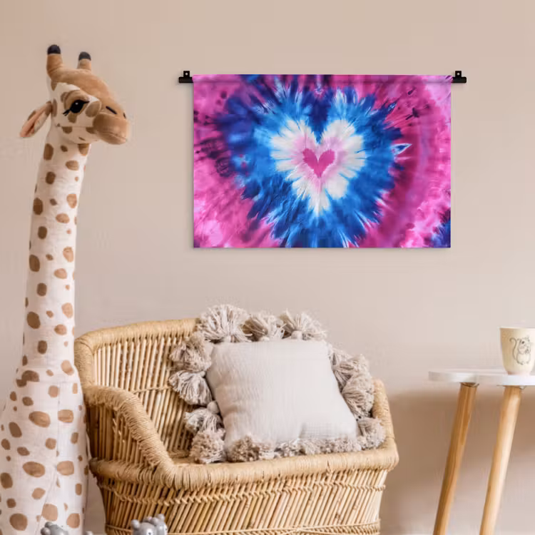 Hartvormig - Tie dye - Paars Wandkleed katoen klein -wsfeer5_kind