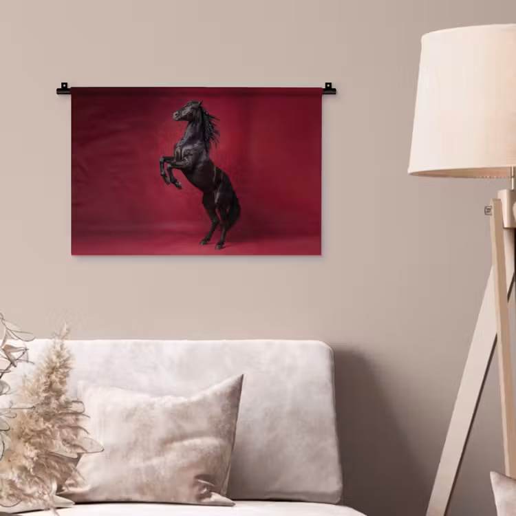 Hengst - Steigert - Rood Wandkleed katoen klein -sfeer4