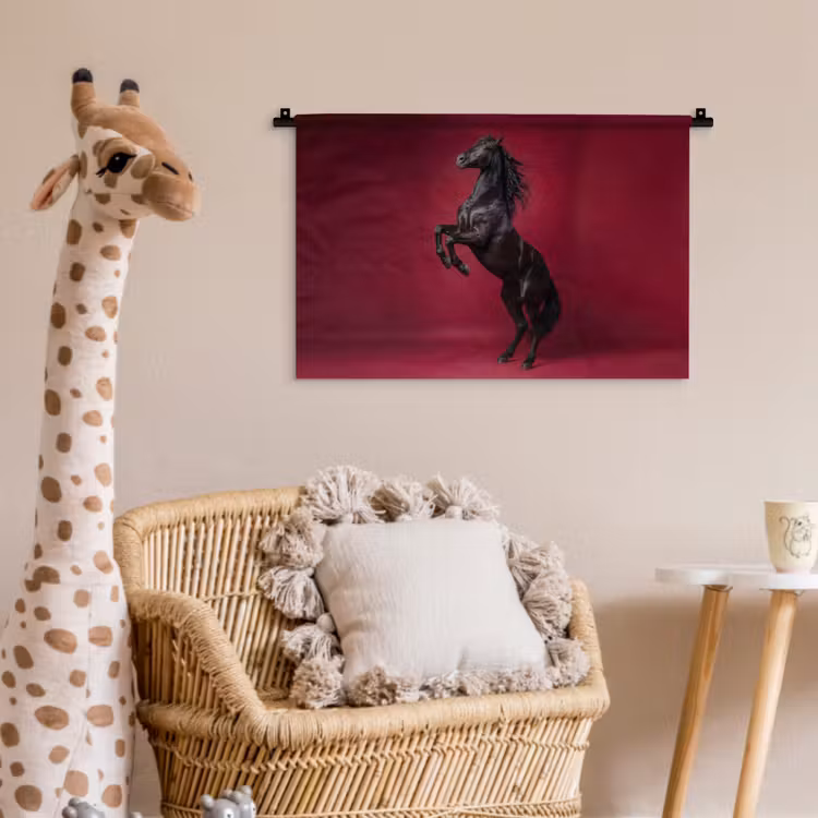 Hengst - Steigert - Rood Wandkleed katoen klein -wsfeer5_kind
