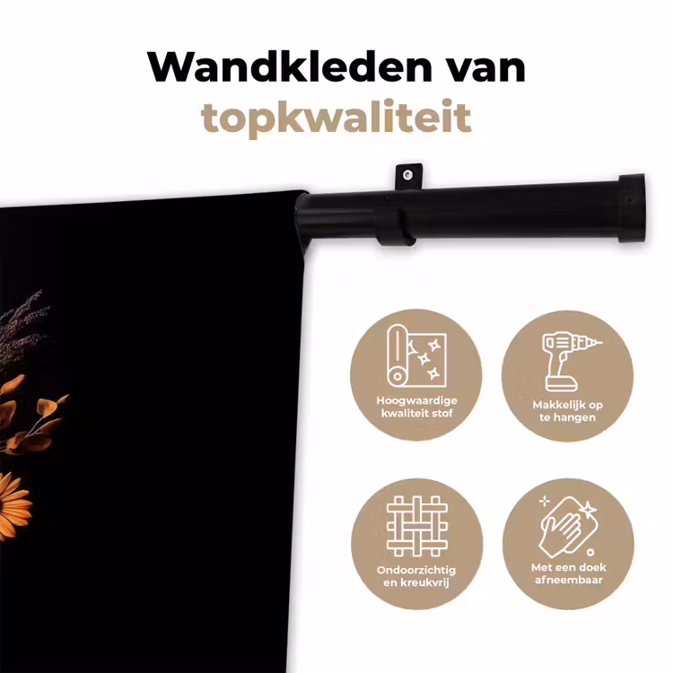Herfst - Boeket - Oranje Wandkleed katoen klein -sfeer2