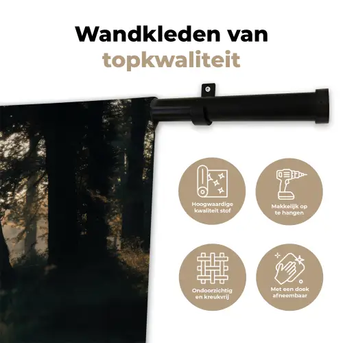 Hert - Bosbeek - Mystiek Wandkleed katoen klein -sfeer2