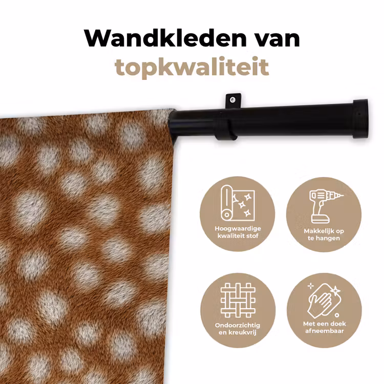 Hert - Bruin - Vacht Wandkleed katoen klein 269 -sfeer2