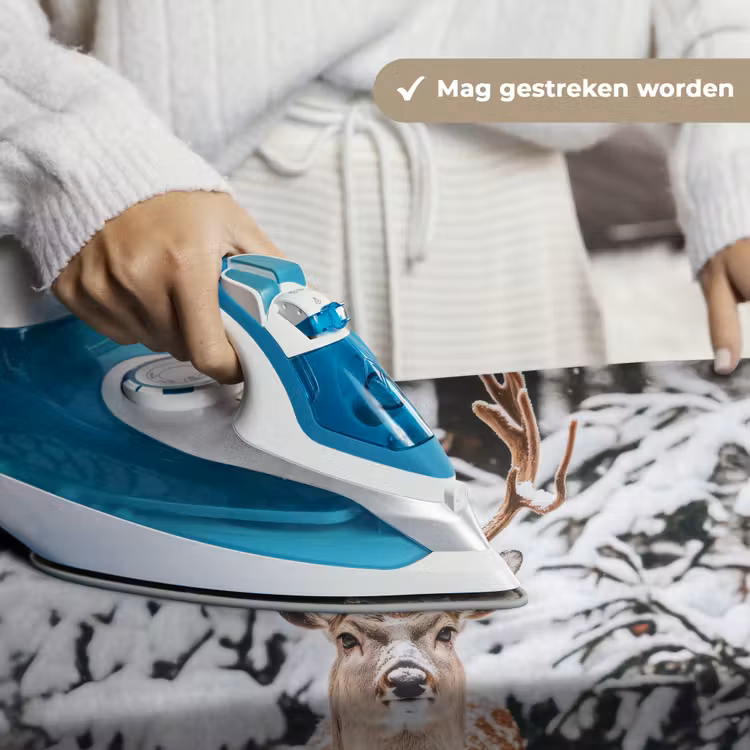 Hert - Sneeuw - Winter - Bos - Dieren Wandkleed katoen klein -sfeer9