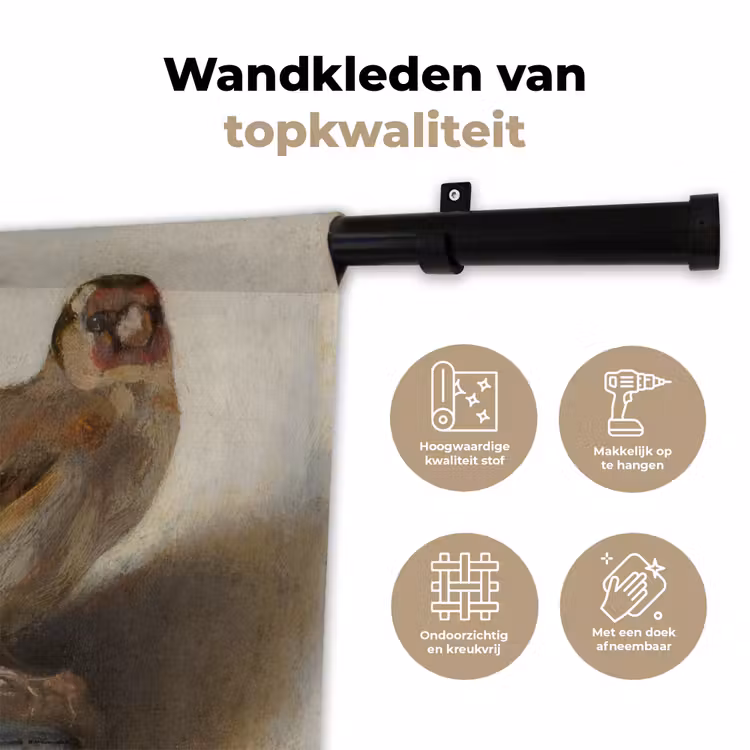 Het puttertje - Carel Fabritius Wandkleed katoen klein -sfeer2