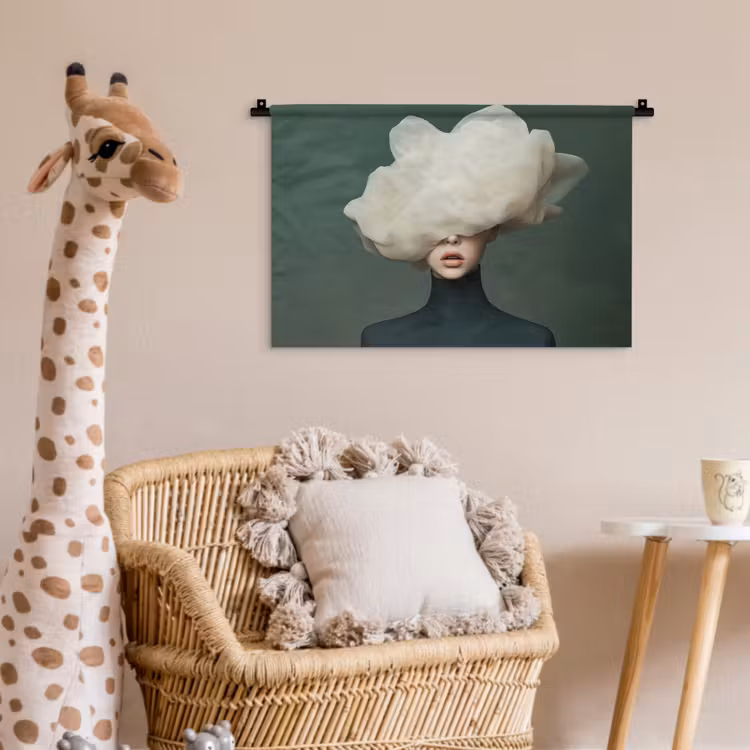 Hoed - Vrouw - Beige Wandkleed katoen klein -wsfeer5_kind