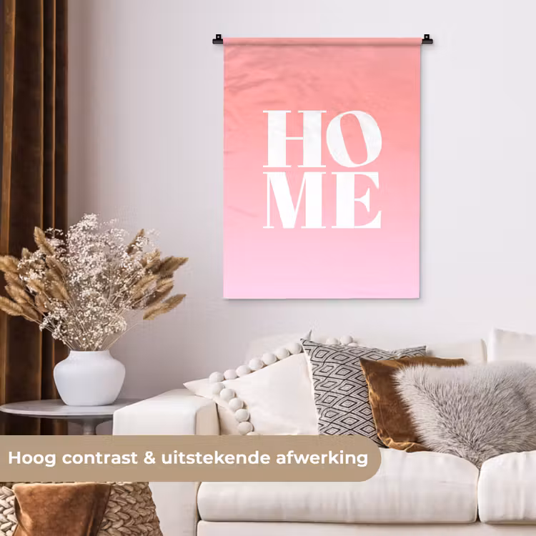 Home - Letters - Groot - Roze Wandkleed katoen klein -sfeer1