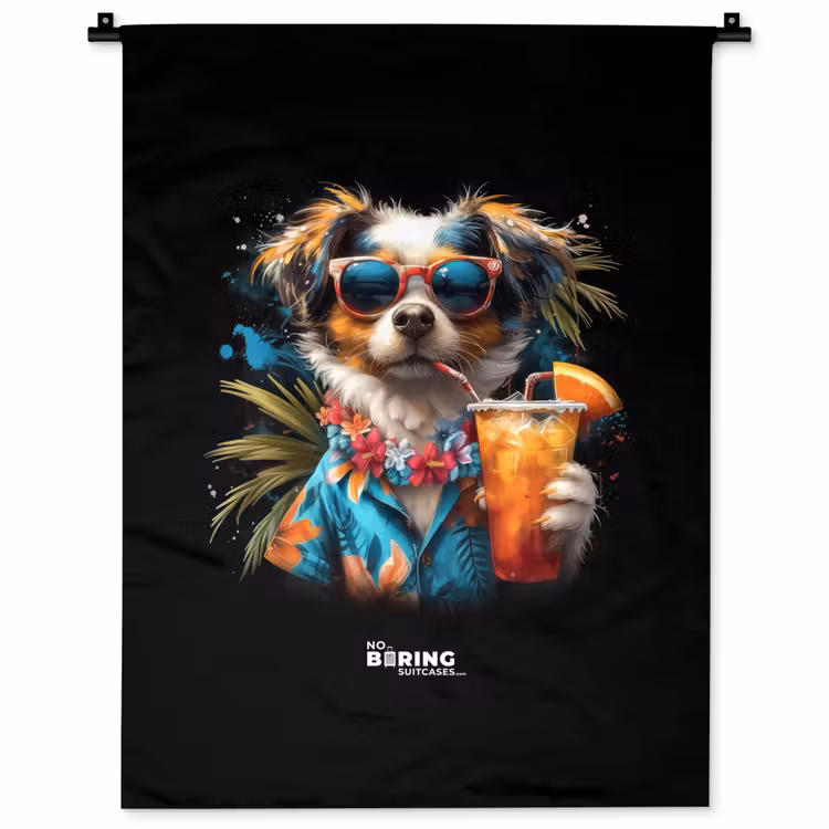 Hond in tropische sferen Wandkleed katoen klein -zz3d