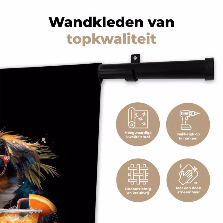 Hond in tropische sferen Wandkleed katoen klein -sfeer2