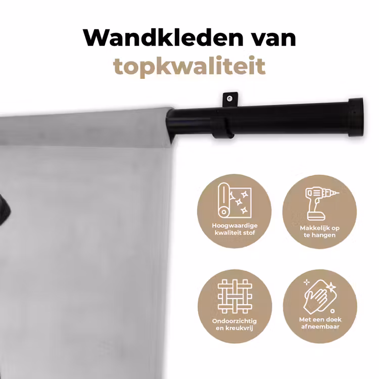 Hond - Zwart - Wijnglas - Zonnebril Wandkleed katoen klein -sfeer2