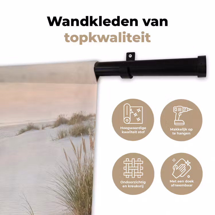 Horizon - Duinlandschap - Zand Wandkleed katoen klein -sfeer2