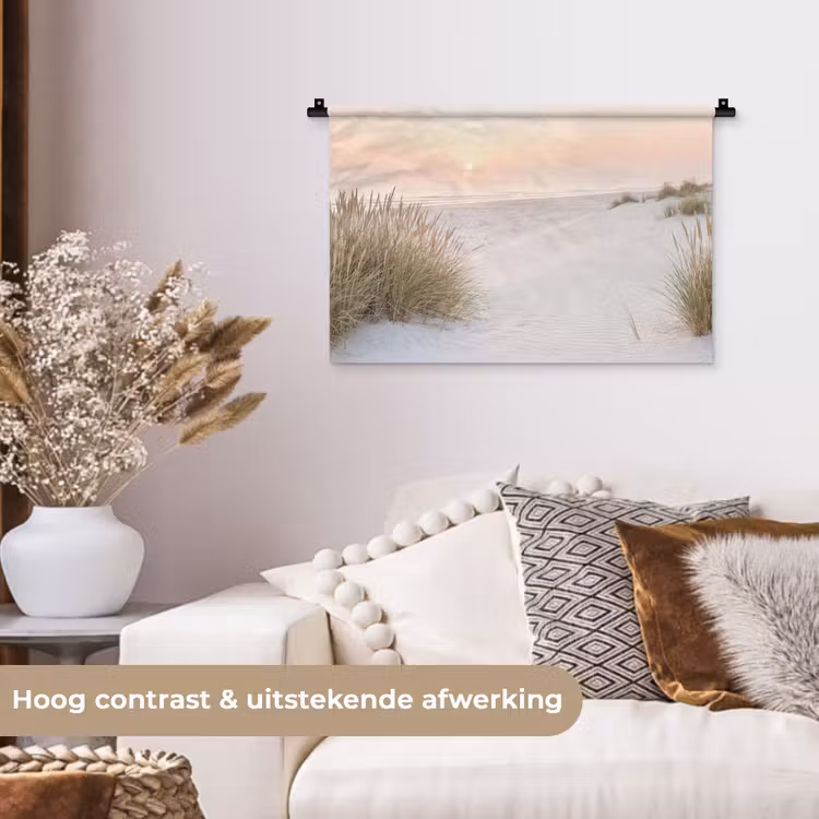 Horizon - Duinlandschap - Zand Wandkleed katoen klein -sfeer1