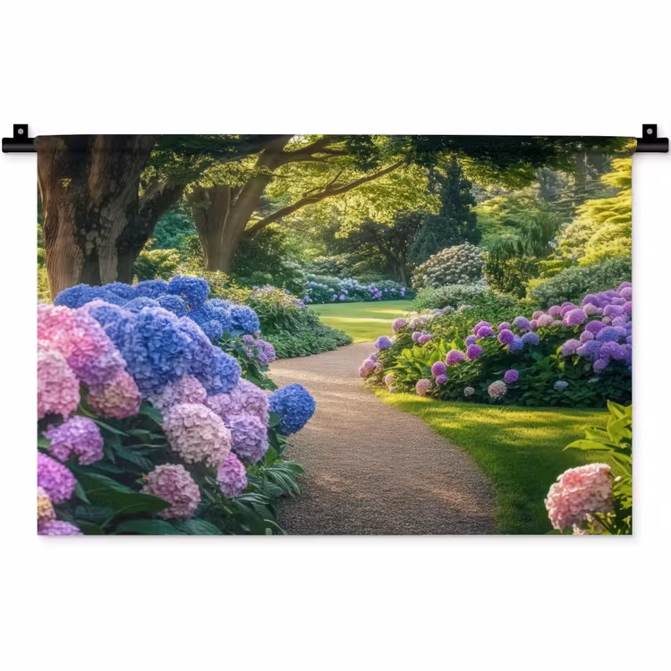 Hortensia- Park - Pad Wandkleed katoen klein -zz3d