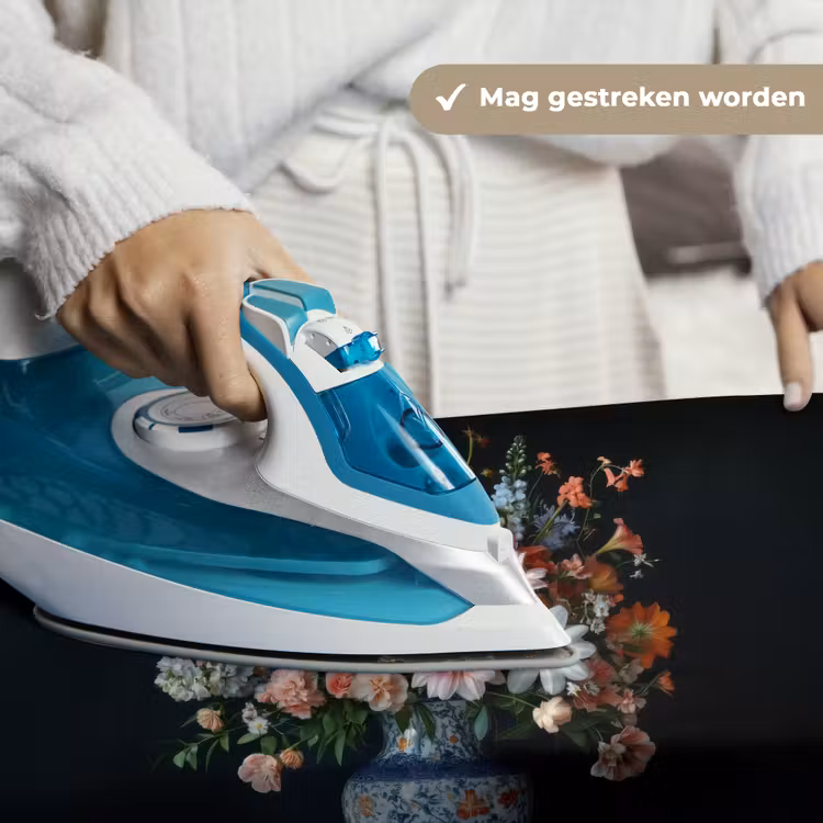 Hout - Vaas - Kleuren - Bloemen Wandkleed katoen klein -sfeer9