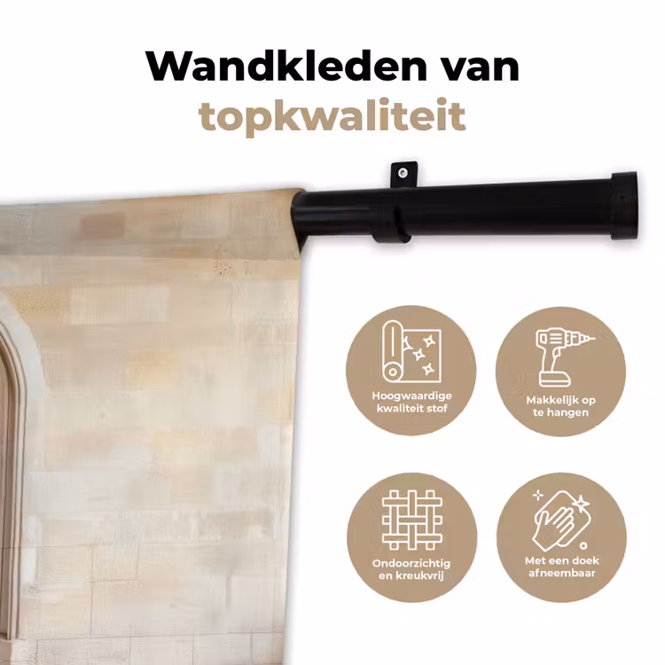 Houten - Deur - Lantaarn Wandkleed katoen klein -sfeer2