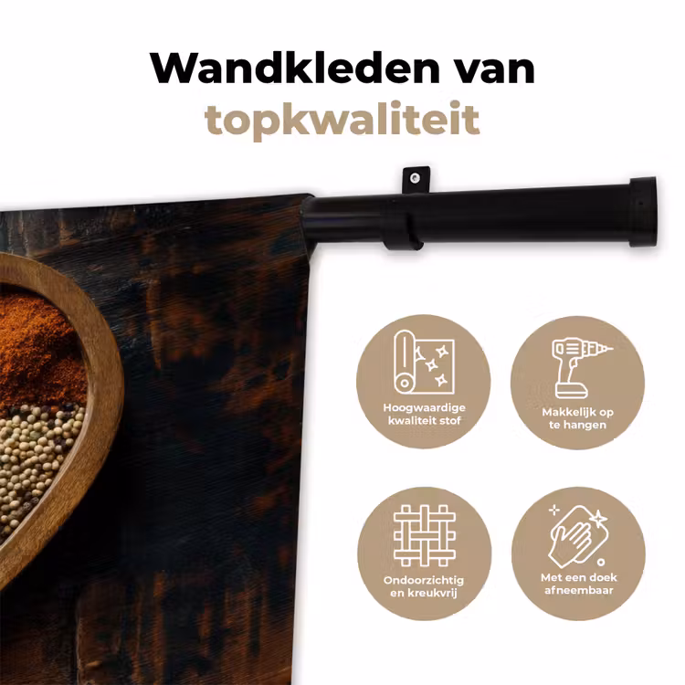 Houten - Hart - Kleurrijke - Specerijen Wandkleed katoen klein -sfeer2