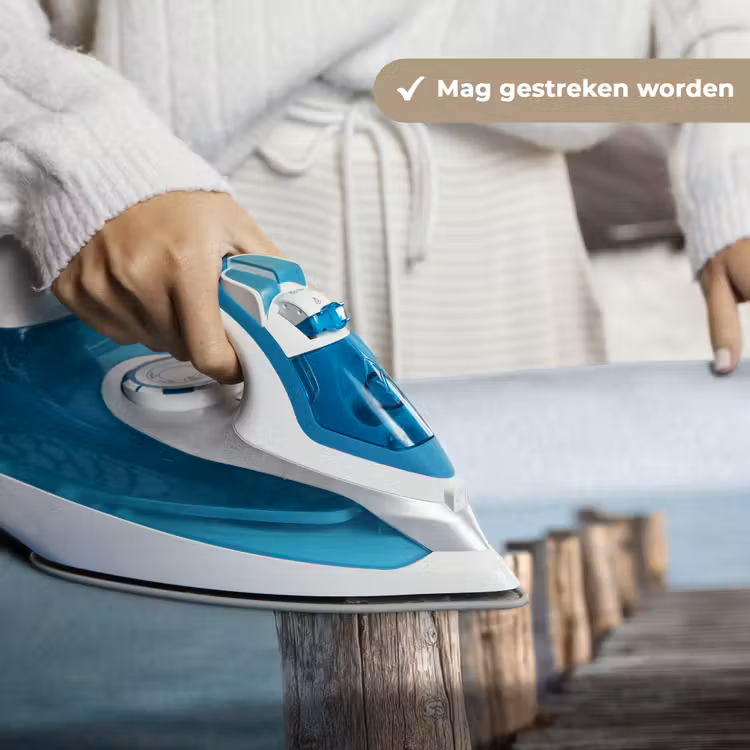 Houten steiger - Helderblauwe lucht Wandkleed katoen klein -sfeer9