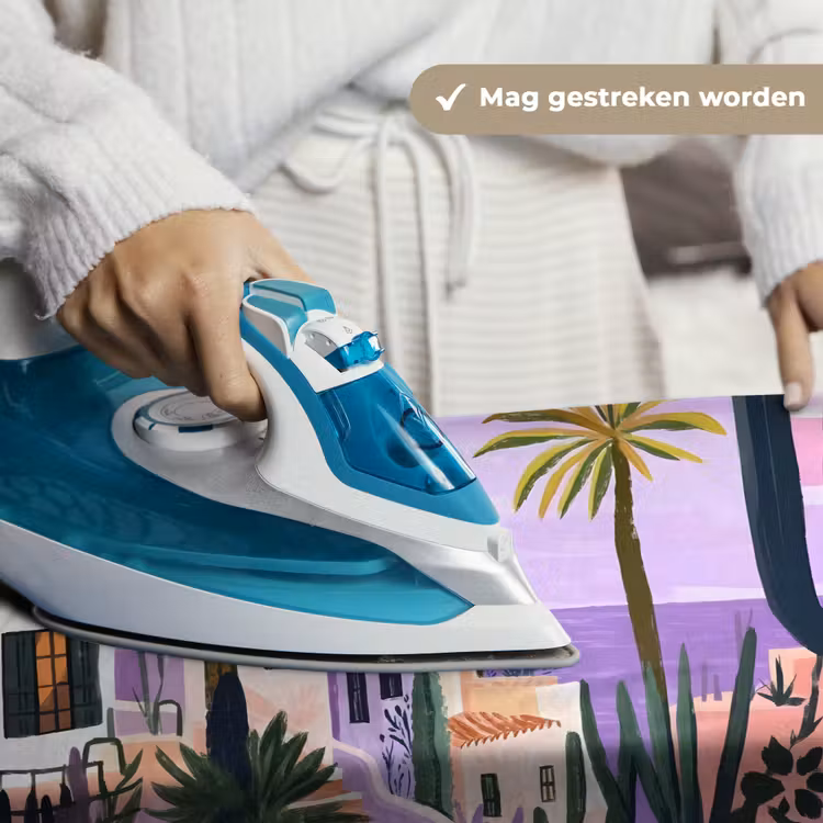 Huizen - Minimalistisch - Palmbomen - Kust Wandkleed katoen klein -sfeer9