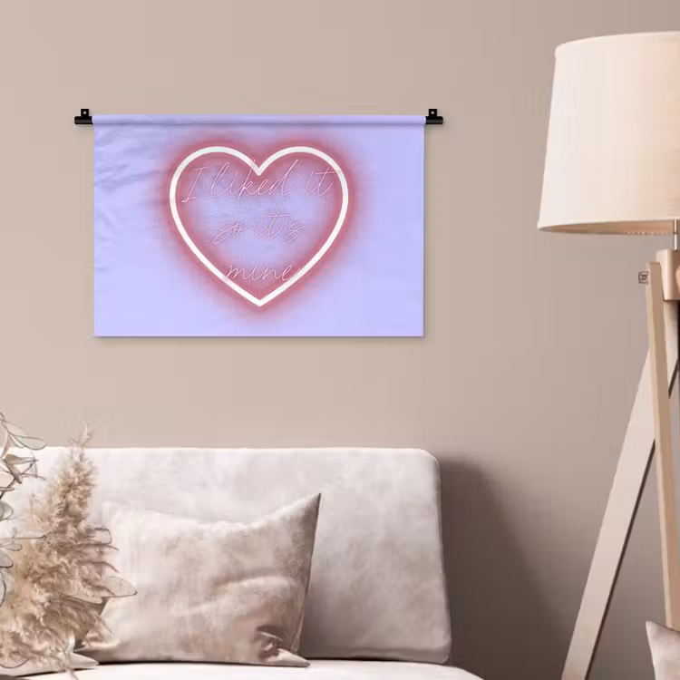 I liked it so it's mine - Neon hart - Paars Wandkleed katoen klein -sfeer4