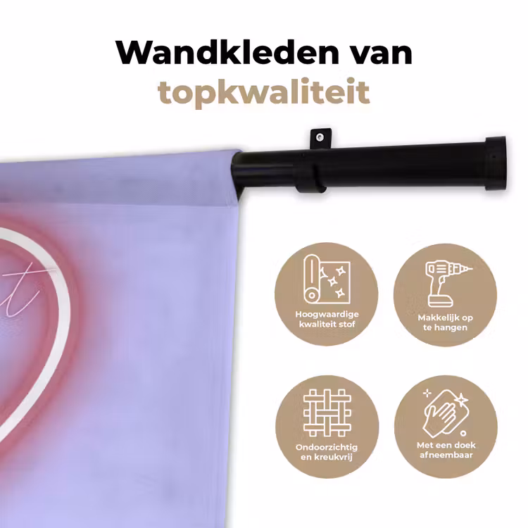 I liked it so it's mine - Neon hart - Paars Wandkleed katoen klein -sfeer2
