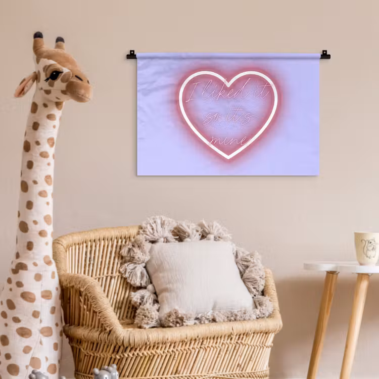I liked it so it's mine - Neon hart - Paars Wandkleed katoen klein -wsfeer5_kind