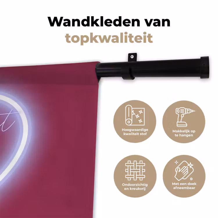 I liked it so it's mine - Neon hart - Roze Wandkleed katoen klein -sfeer2
