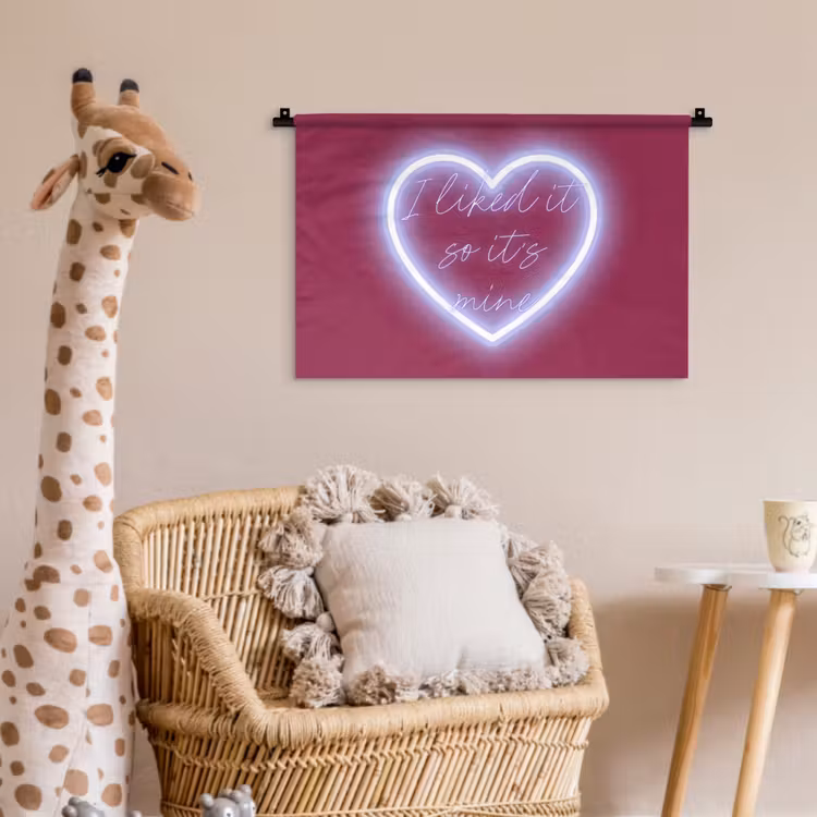 I liked it so it's mine - Neon hart - Roze Wandkleed katoen klein -wsfeer5_kind