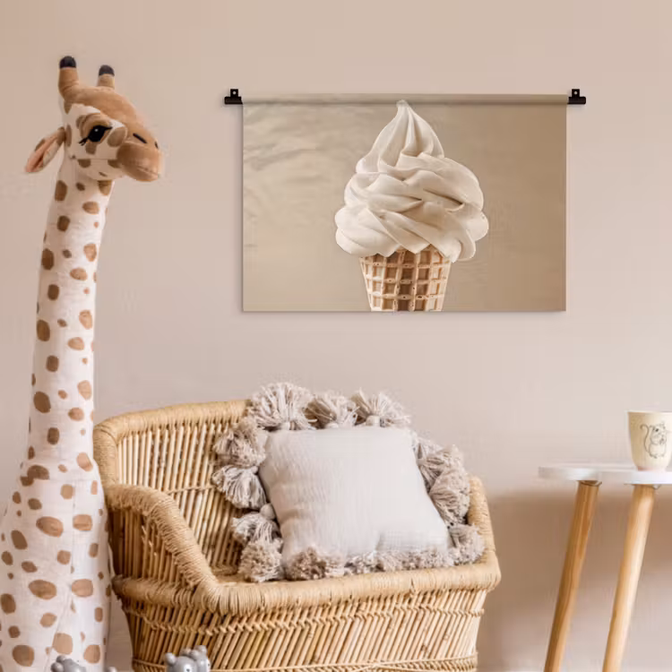IJs - Softijs - Romig - Hoorntje - Beige Wandkleed katoen klein -wsfeer5_kind