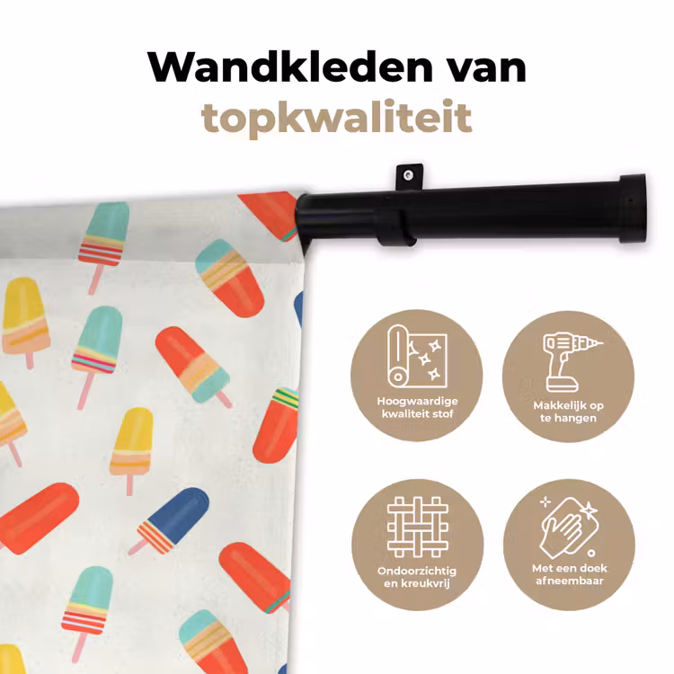 IJsjes - Speels - Kleurrijk Wandkleed katoen klein 269 -sfeer2