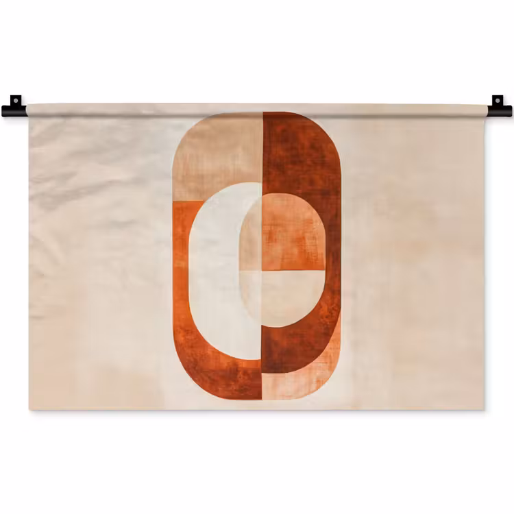 Illustratie - Abstract - Vormen - Rood Wandkleed katoen klein -zz3d