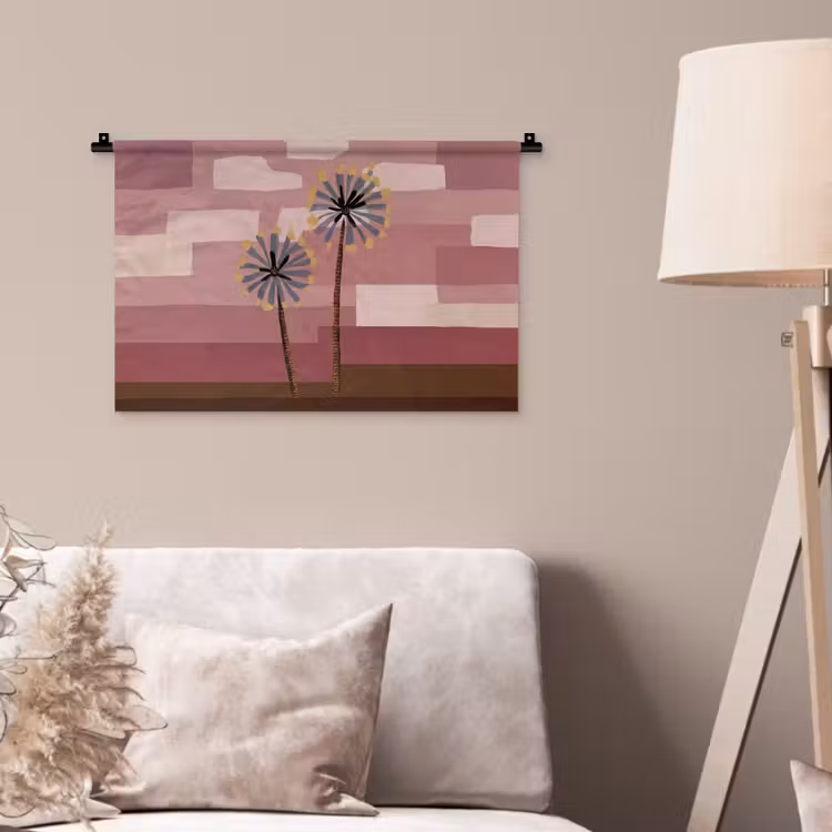 Illustratie - Bloemen - Vlakken - Abstract Wandkleed katoen klein -sfeer4