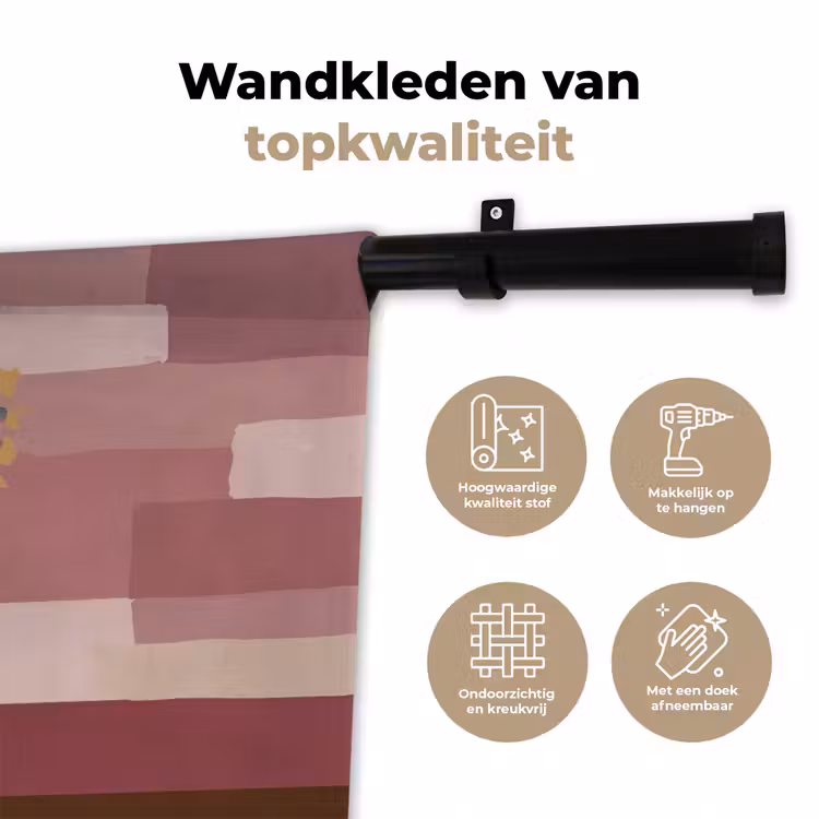 Illustratie - Bloemen - Vlakken - Abstract Wandkleed katoen klein -sfeer2