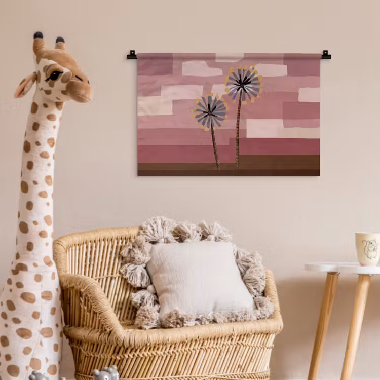 Illustratie - Bloemen - Vlakken - Abstract Wandkleed katoen klein -wsfeer5_kind